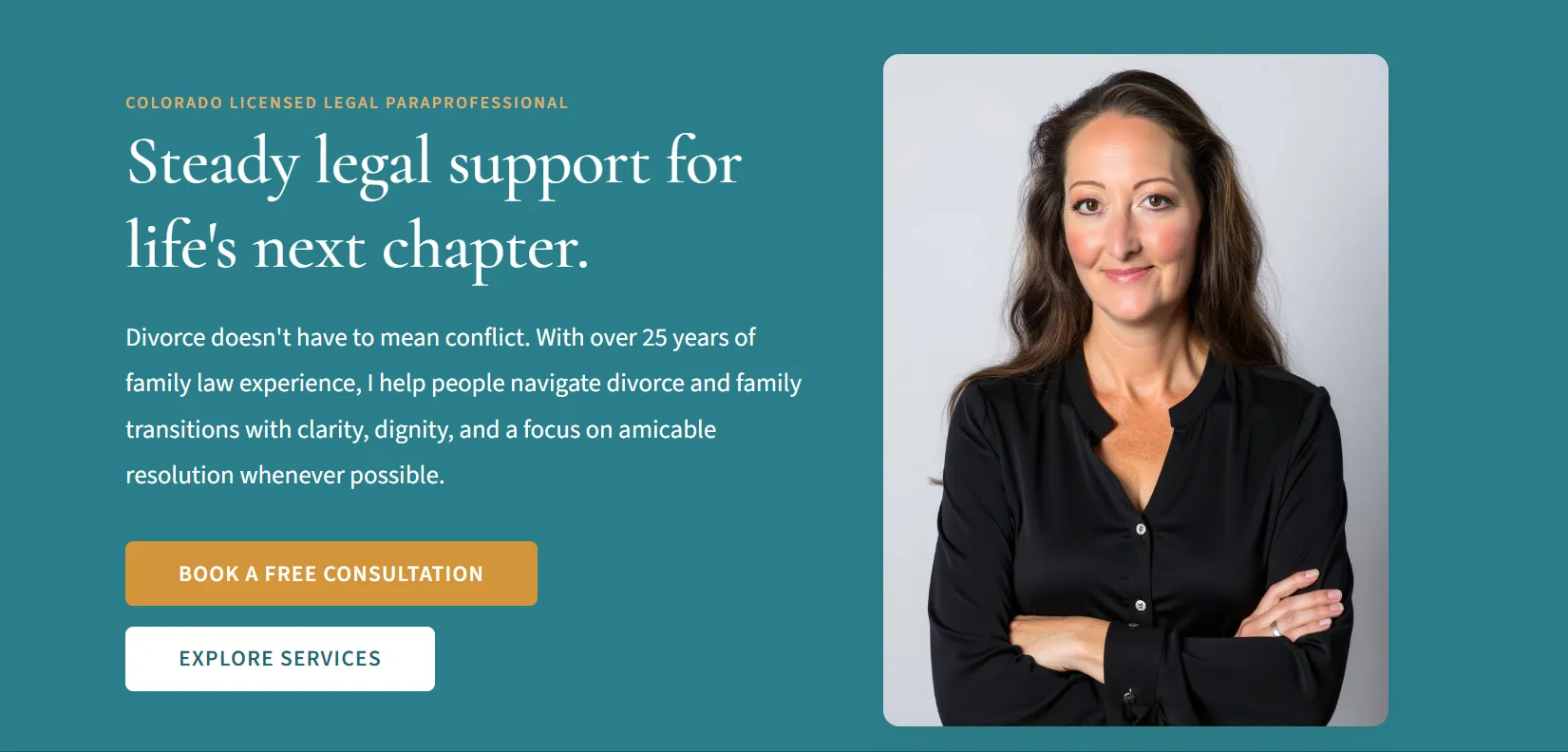 Berryhill Family Law website featuring Jennifer Berryhill and the positioning Steady legal support for life's next chapter